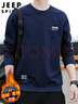 JEEP SPIRIT吉普卫衣男秋冬季韩版圆领宽松男士百搭长袖打底衫 深蓝 4XL 实拍图
