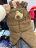 迷你巴拉【三防羽绒裤】男女童秋冬新款裤子保暖羽绒背带裤 咖啡50830 80 实拍图