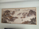 酣墨香客厅装饰画新中式挂画山水画办公室画沙发背景画风景画靠山图壁画 AM101【海纳百川】 180x80cm 金框(铝合金框+油画布) 实拍图