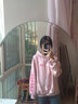 君茵 卫衣女秋冬新款宽松连帽2022新款加厚潮ins韩版百搭套头短款上衣服女装时尚加绒外套 郁金香-白色 L 实拍图