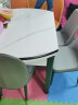 风之意 餐桌 亮光岩板餐桌椅组合现代简约实木伸缩可变圆桌家用小户型饭桌歺桌SH-111 加厚岩板黑白框架-卡塔白金/亮光-轻奢椅 1.2米一桌六椅 实拍图