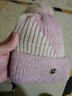 侬依拉帽子女秋冬季韩版潮百搭时尚加绒毛线帽冬天骑车保暖防风防寒保暖棉帽 紫粉 均码【帽子+围脖】 实拍图