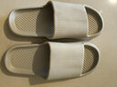 始丰始丰拖鞋男女夏浴室防滑静音拖鞋居家平跟软底条纹一字凉拖鞋女 灰色 45-46 实拍图
