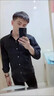 奈加图夏季薄款牛仔衬衫男长袖韩版潮流帅气百搭休闲衬衣男士春装衬衫 961深蓝+961黑色 L 125斤以下穿 实拍图