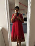 塞德勒孕妇敬酒服新娘秋2025结婚新款红色回门连衣裙高腰遮肚短款礼服 酒红色 M 实拍图