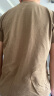 遥渠（YAO QU）短袖T恤男2023夏季新款美式复古ins字母宽松短袖男T恤潮流上衣 咖啡色 M 晒单实拍图