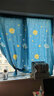 卢太太网红免打孔魔术贴遮光窗帘成品遮光布帘子飘窗遮阳宿舍卧室 星球蓝色（魔术贴款） 宽2.0*高2.0（双开款） 实拍图