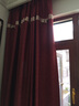 伊帘坊窗帘成品加密加厚仿亚麻棉麻纯色卧室客厅定制遮光窗帘布窗纱拼接窗帘 酒红色 挂钩款式一米价(含加工费) 实拍图