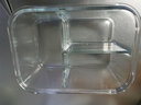 创得 耐热玻璃保鲜盒 微波炉专用饭盒上班族学生带饭密封碗分隔便当盒 星海蓝三隔长1050毫升+餐具 实拍图