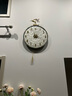 铜大师轻奢挂钟客厅高级现代简约网红家用时尚钟表北欧静音挂墙大号时钟 40CM-全数字盘-电波机芯-圆柱摆 . 实拍图