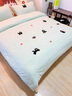 南极人床单被罩床上用品四件套ins小清新毛巾绣被套150x200cm宿舍三件套 毛巾绣-欢动狗狗黑 【柔软亲肤 舒适透气】 1.0m 床单款 三件套-被套150x200cm 实拍图