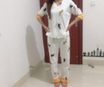 香雅馨 韩版睡衣女春秋长袖棉质宽松家居服两件套装夏季甜美V领卡通猫咪 138熊猫 M 80-100斤 实拍图