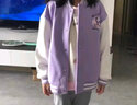 真维斯女童外套春秋款女大童洋气秋装衣服时尚开衫儿童休闲拼接棒球服秋 【单件外套】紫/J紫幸运兔 120 实拍图