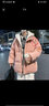 佐优品棉衣男潮牌冬季加厚外套假两件连帽宽松棉服男士棉袄子面包服 粉色 2XL 实拍图