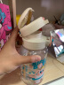 UOOHA塑料杯ppsu高颜值男女生学生便携杯带背带 随手儿童直饮吸管水杯 带背带让我烤烤你-白黄600ml 实拍图