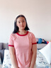蝗裳一族女士T恤2024夏季新款韩版圆领简约百搭修身显瘦洋气上衣短袖t恤女 粉色 M 建议90-100斤 实拍图