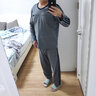 金立芬睡衣男秋冬季长袖纯棉春秋季加大码运动全棉家居服套装可外穿出门 116智慧深灰色 L （120斤-140斤） 实拍图