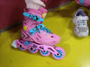 动感（ACTION）A68溜冰鞋儿童平花鞋轮滑鞋男女童4码可调花式鞋旱冰鞋直排轮初学 A68流星粉色【套装2】【鞋+912头盔+海龟护具+包】 M 适合【32-35】码 实拍图
