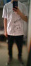 雅鹿短袖t恤男纯棉圆领韩版宽松大码半截袖青少年学生夏季休闲男士t恤 白/逗猫 M （重110-120斤高160-165） 实拍图