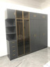 汀馨 衣柜卧室家具带玻璃门带灯现代简约可定制轻奢家用组合大衣橱 灰色款 六门衣柜+顶柜+边柜 带玻璃门 实拍图