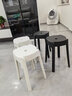万坤（WANKUN）北欧时尚圆凳塑料加厚凳子可叠放餐桌板凳家用椅子备用凳高凳 加厚耐磨4把装-白2黑2 实拍图