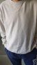 马登工装 美式复古重磅雪尼尔卫衣基础款抗皱打底圆领长袖T恤男秋 米白色 XL 实拍图