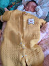 舒贝怡婴儿衣服新生儿连体衣满月宝宝哈衣春款周岁男女童爬爬服黄80CM 实拍图