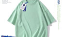 NASA GISS重磅260g纯棉短袖t恤男纯色圆领厚实不透纯白打底衫男女体恤上衣 浅绿色 S体重85-110斤 实拍图