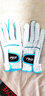 PGM 高尔夫手套 女士进口羊皮手套 双手 真皮防滑型手套 双手白蓝【1副】 19码 实拍图