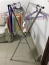 灿智不锈钢晾衣架落地加厚折叠室内外晒衣杆阳台晒被子凉衣服挂衣架 镀锌2.4米【可伸缩*三杆】挂钩 实拍图