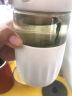 草莓生活（CMSH）玻璃杯男女士高颜值茶水分离单层耐高温泡茶咖啡杯便携弹盖水杯子 月牙白-480ml（带茶隔） 晒单实拍图