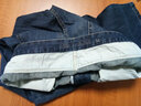 BILLION高端纯棉牛仔裤男宽松直筒高腰深裆春秋季商务休闲新复古回潮183 怀旧深蓝（81内长） 34 (2.64尺) 实拍图