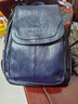 时光童话（SHIGUANGTONGHUA）  双肩包女韩版2023新款潮时尚书包软皮百搭大容量真皮质感防盗包 蓝色 实拍图