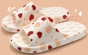 羽起 防滑拖鞋女夏季室内家居EVA柔软舒适浴室踩屎感厚底情侣凉拖鞋男 白色【印花心】 36-37 标准码 实拍图