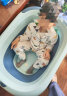 日康（rikang）泡澡桶 儿童折叠浴桶婴儿洗澡盆 宝宝洗澡桶 赠浴凳蓝色X1026-1 实拍图