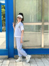 巴帝巴帝女童套装夏季2024新款女孩洋气时髦夏装运动中大童儿童短袖两件套 灰色 150cm 晒单实拍图