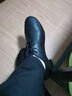 真皮拉丁舞鞋女成人交谊舞蹈鞋软底 中跟摩登广场舞女式水兵舞秋幻巧 906黑色真皮直底胶底3.5cm跟 39 实拍图