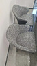 轻奢餐椅后现代极简家用书桌椅北欧意式安吉椅样板间靠背扶手椅子 白灰色拼接棉麻【后背皮面】 实拍图