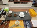 石匠同丰 整套乌金石茶盘茶具套装 功夫茶台 盖碗茶杯茶壶茶托盘套装 圆舟（绿玉石抛光面） 60*30*3cm 实拍图
