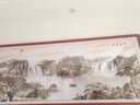 良品大师山水画办公室挂画中式客厅装饰画万里长城靠山图茶室字画风景壁画 流水生财A5 70*190cm宣纸锦绫+有机玻璃+红褐色实木框（热卖款） 实拍图