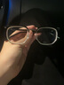 狮旅 半框眼镜理工男复古黑防蓝光斯文商务痞帅平光护眼睛无度数女 亮黑银框 双眼1.56左右350度 实拍图