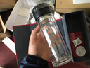 希诺（heenoor）茶水分离杯男士双层保温透明泡茶玻璃杯浓淡自控办公高档商务水杯 隔热防烫-7095黑色-320ml 实拍图