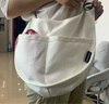 布兰奴 帆布包女斜挎大容量ins百搭简约日系chic大学生上课单肩包饺子包 白色 实拍图