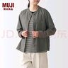 无印良品（MUJI）女式 法兰绒 立领衬衫 格子内搭 衬衣 纯棉全棉 女士秋款BCB19C1A 棕色 M (160/84A) 实拍图