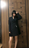 AUI 职业西装外套女秋2022新款欧洲站气质时尚黑色中长款西服上衣 黑色 L 晒单实拍图