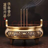 香炉黄铜家用供奉插香供佛大号室内宣德炉熏香炉香薰炉烧香焚香炉 招财进宝-超大号 实拍图