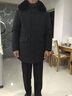 啄木鸟羽绒服男中老年中长款加厚保暖连帽老年人外套男装冬爸爸装 中长款-有毛领-蓝色 L (可穿110-130斤) 实拍图
