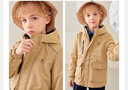 暇步士（Hush Puppies）童装儿童厚风衣冬季新款男女大童纯色摇粒绒外套时尚厚风衣 暖卡其 150 cm 实拍图