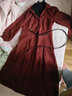 尚都比拉春秋红色衬衫连衣裙女气质女神范中长款假两件针织裙子 红配黑 L 实拍图