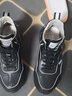 AOSENTU 新款头层牛皮运动休闲男鞋老爹鞋潮牌厚底真皮包底皮鞋冬季潮鞋 黑色四季款 42 实拍图